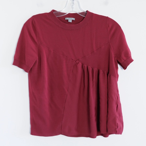 COS short sleeve asymmetric stretch magenta pink S
